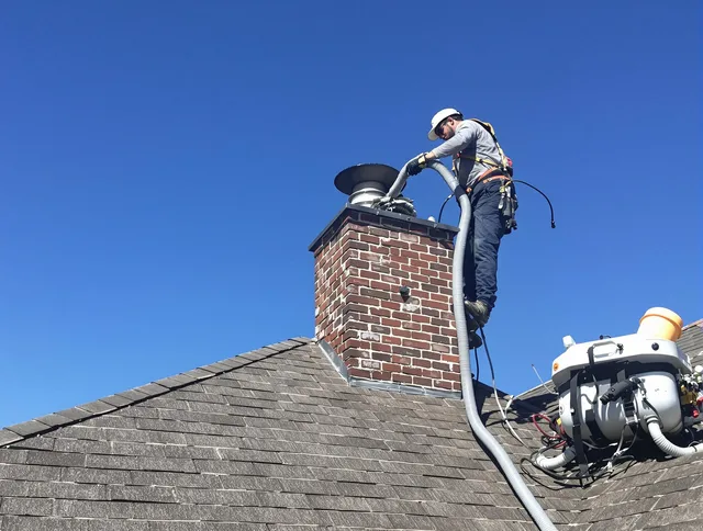 Dedicated Menifee Chimney Sweep team member cleaning a chimney in Menifee, CA