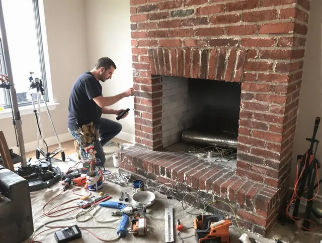 Menifee Chimney Sweep specialist finalizing chimney liner service in Menifee, CA
