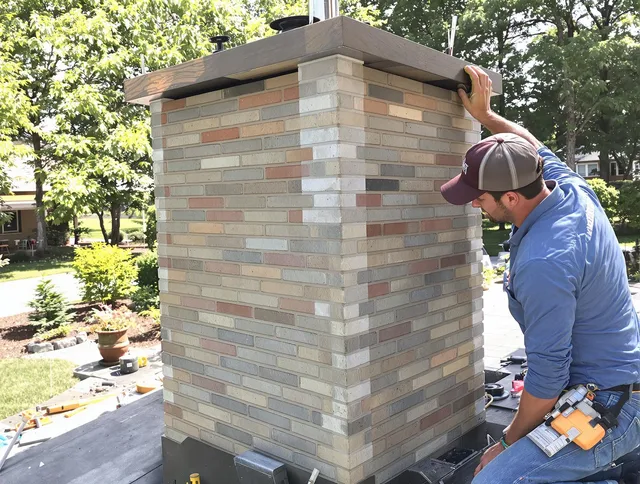 Menifee Chimney Sweep completing a modern chimney remodel in Menifee, CA