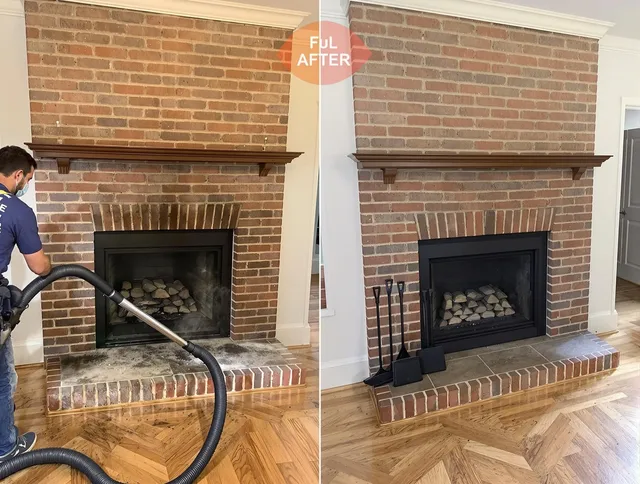 Menifee Chimney Sweep carefully sanitizing a fireplace in Menifee, CA