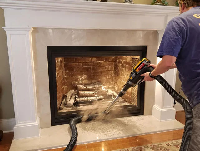Fireplace cleaning performed by Menifee Chimney Sweep in Menifee, CA
