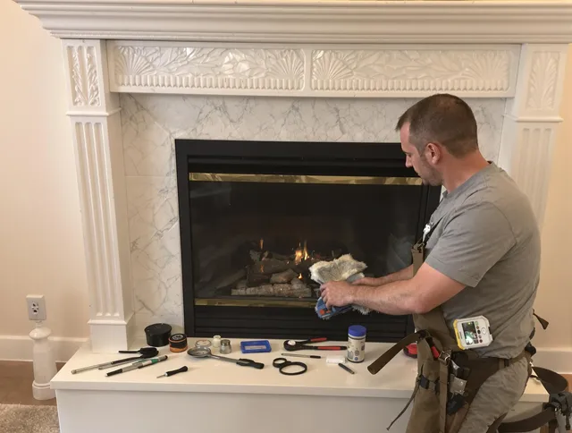 Menifee Chimney Sweep performing fireplace maintenance in Menifee, CA